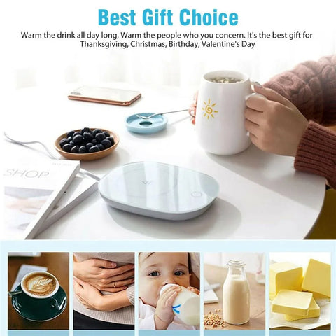 1PC Cup Heater Mat Smart Electric USB Cup Mug Tea/Coffee/Drink Warmer Heater Tray Mat 55/131°F Gravity Sensor Pad