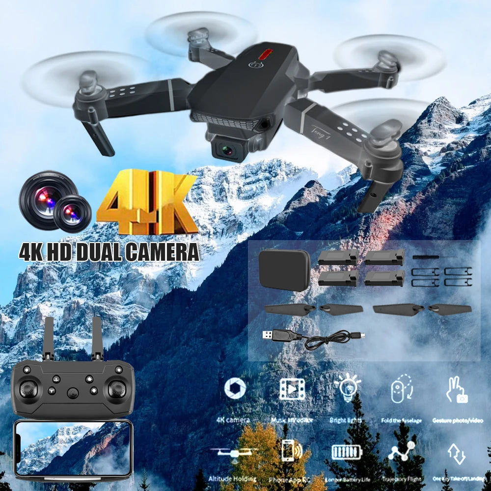2025 New E88 Pro Upgraded Drone With Screen 4K Camera Aerial Photography Camera Dron Foldable Quadcopter RC Toy For Kid Gift