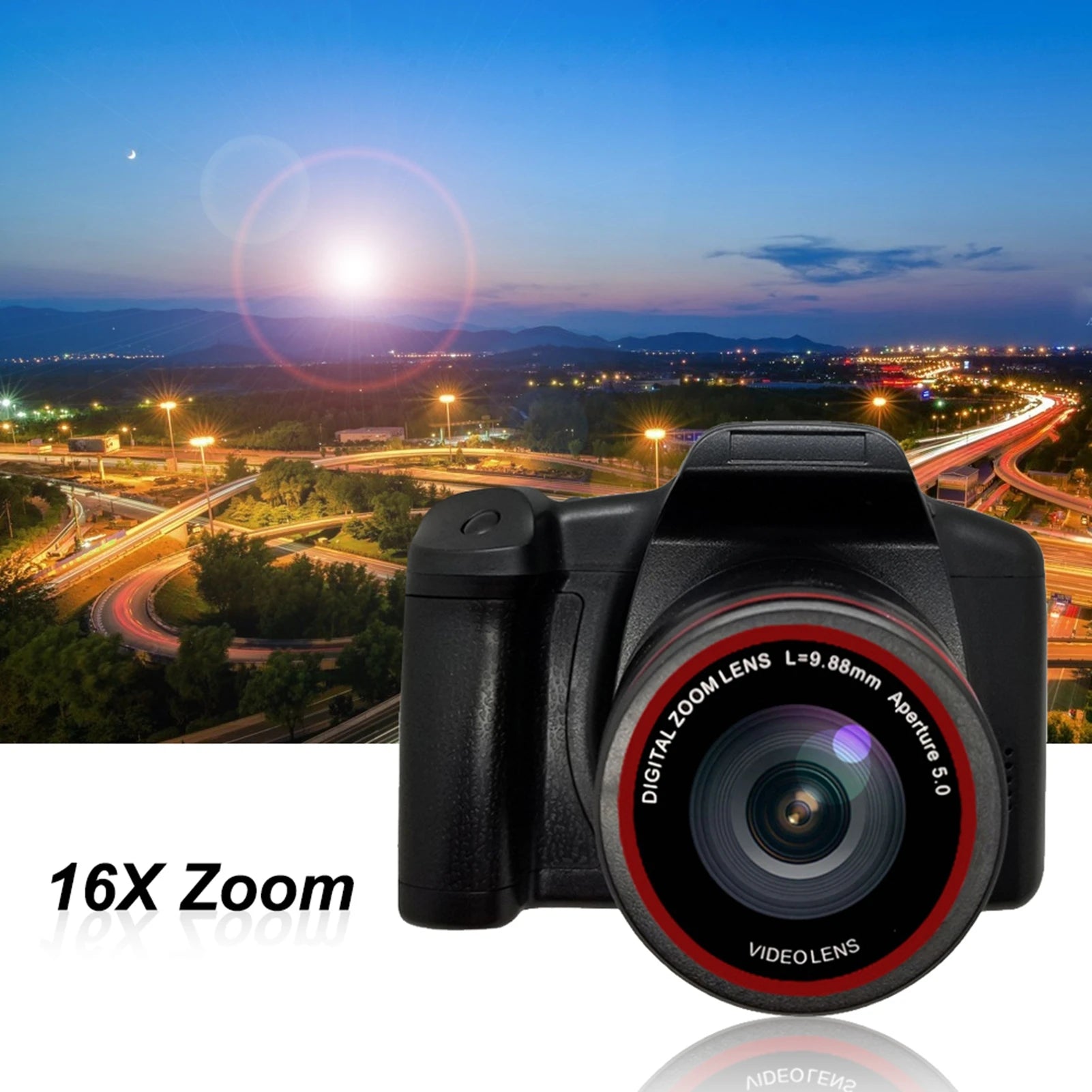 Digital Camera 16X Focus Zoom Design Resolution 1920*1080 Supported Storage Card Battery Powered Operated for Photos Taking Stud