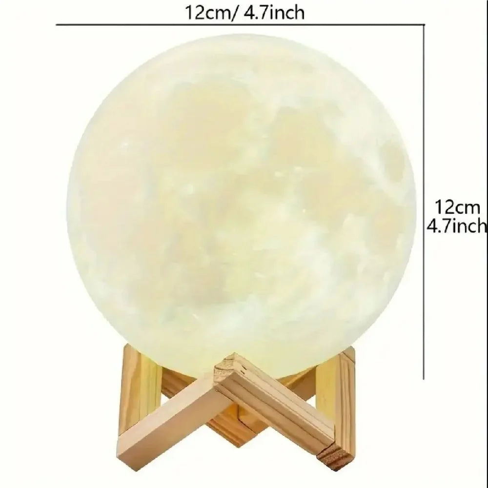 1PC LED 3D Printing Moon Night Lights Warm White Battery Powered Decoration Table Lamp,Atmosphere Lightting For Room Decor&Gifts