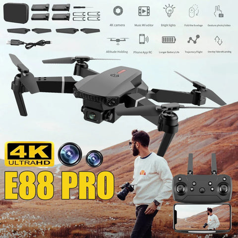 2025 New E88 Pro Upgraded Drone With Screen 4K Camera Aerial Photography Camera Dron Foldable Quadcopter RC Toy For Kid Gift