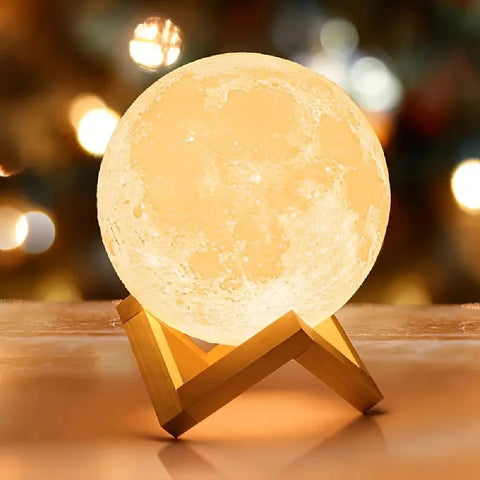 1PC LED 3D Printing Moon Night Lights Warm White Battery Powered Decoration Table Lamp,Atmosphere Lightting For Room Decor&Gifts