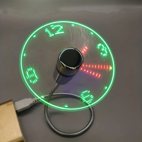 1ps USB Fan Portable with LED Time Display Mini Flexible Cooling Fan Is Very Suitable for Desktop Computers Laptops Tablets
