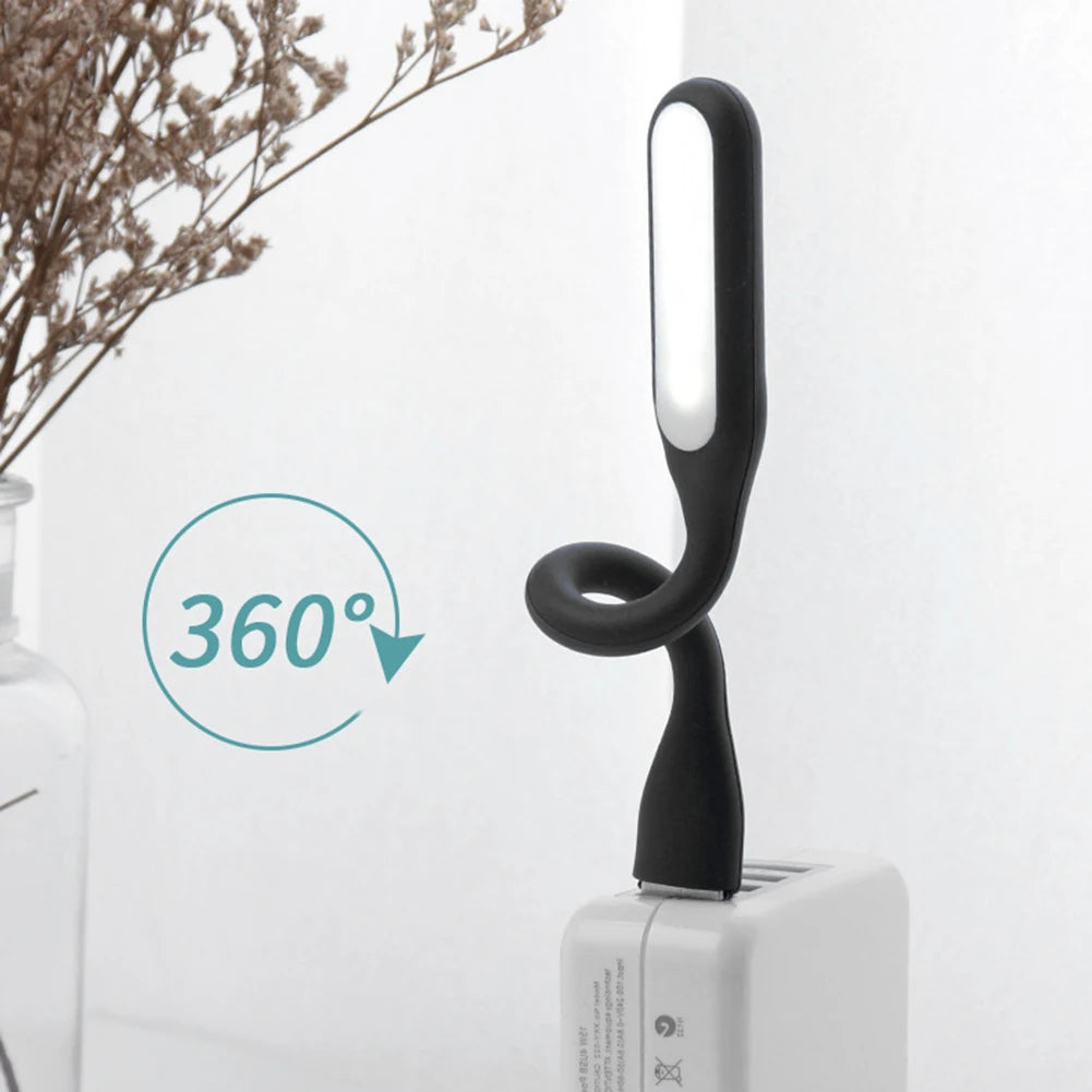 USB LED Light Book Light Flexible Portable Night Light Gooseneck USB Lamp Compatible for Power Bank Laptop Notebook