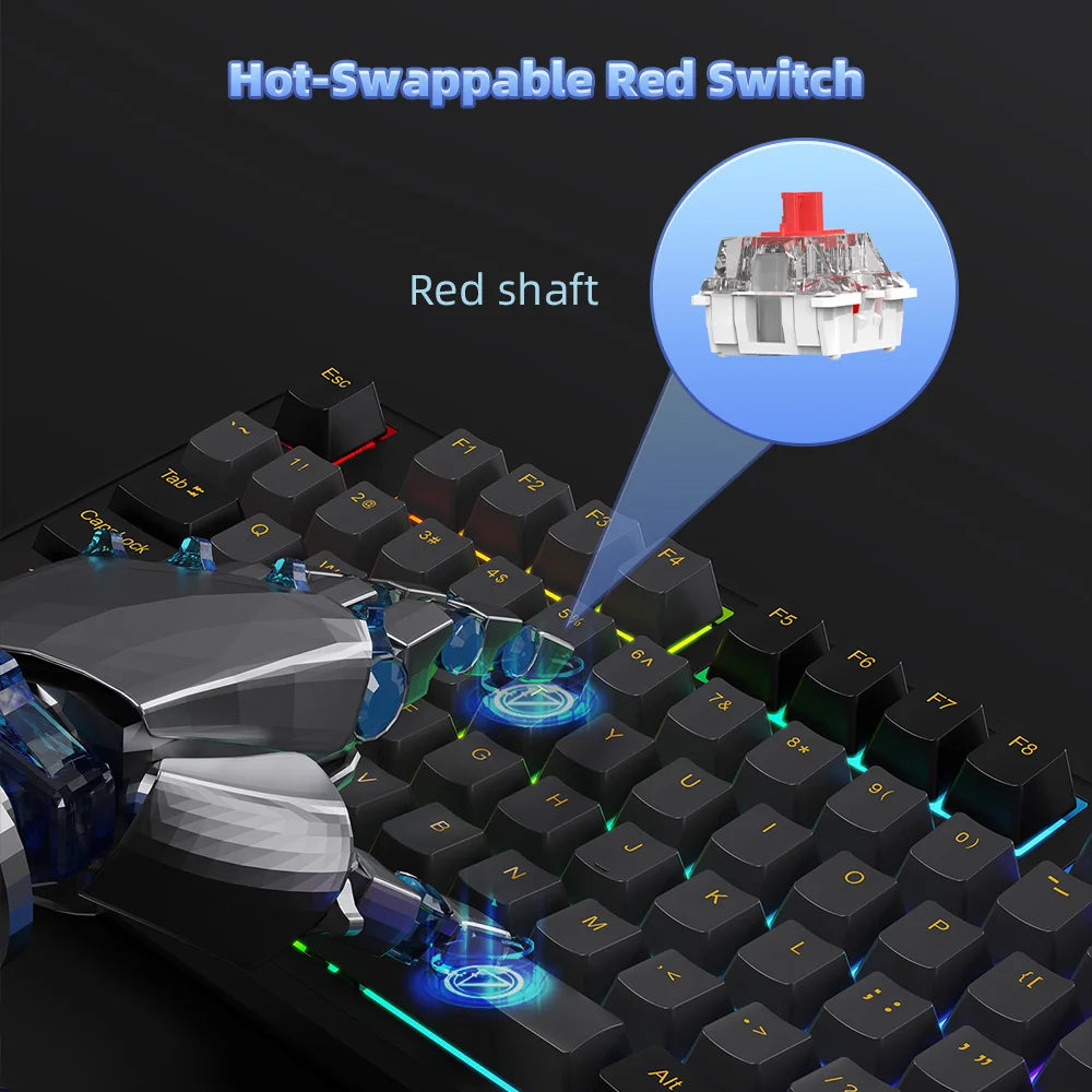 NPET 87 Keys RGB Mechanical Keyboard, Wired 20+ Backlit Modes, Ergonomic Hot Swappable Design, Suitable For Gaming And Office