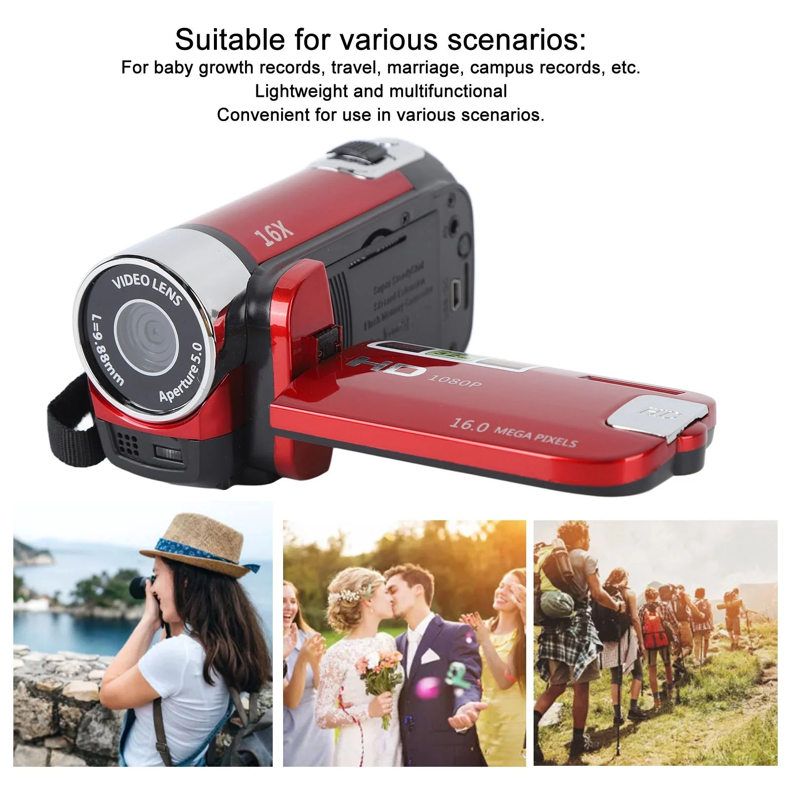 4K 48MP DV Camera 2.7in  Rotatable Screen 16x Digital Zoom Video Camera with USB Cable 4K Camera Video Camera  Camera