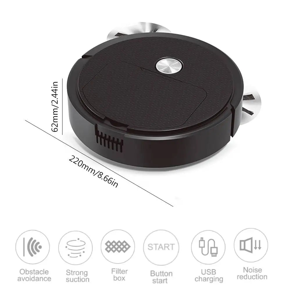 Intelligent Sweeping Robot with Long Battery Life Low Noise Design Compact House Cleaning Machine for Hard Floor and Pet Hair
