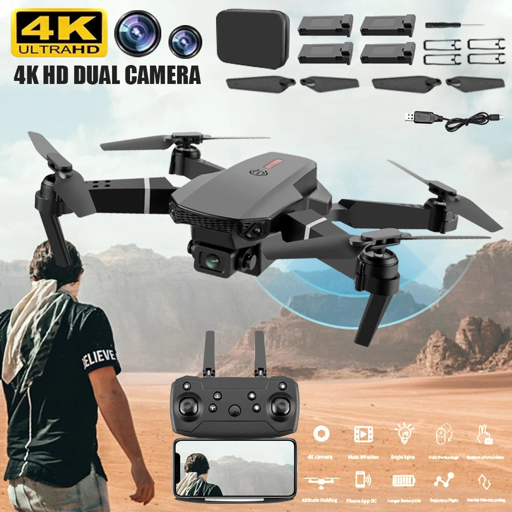 2025 New E88 Pro Upgraded Drone With Screen 4K Camera Aerial Photography Camera Dron Foldable Quadcopter RC Toy For Kid Gift