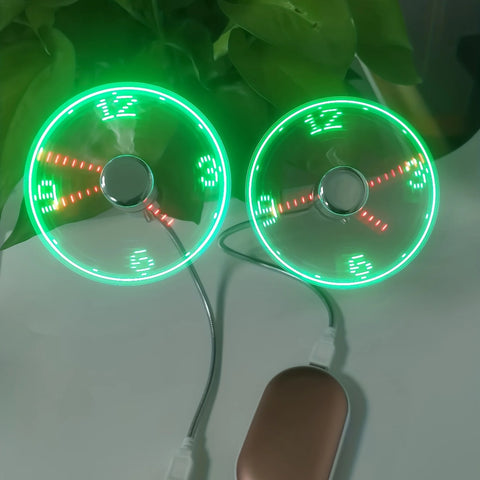 1ps USB Fan Portable with LED Time Display Mini Flexible Cooling Fan Is Very Suitable for Desktop Computers Laptops Tablets